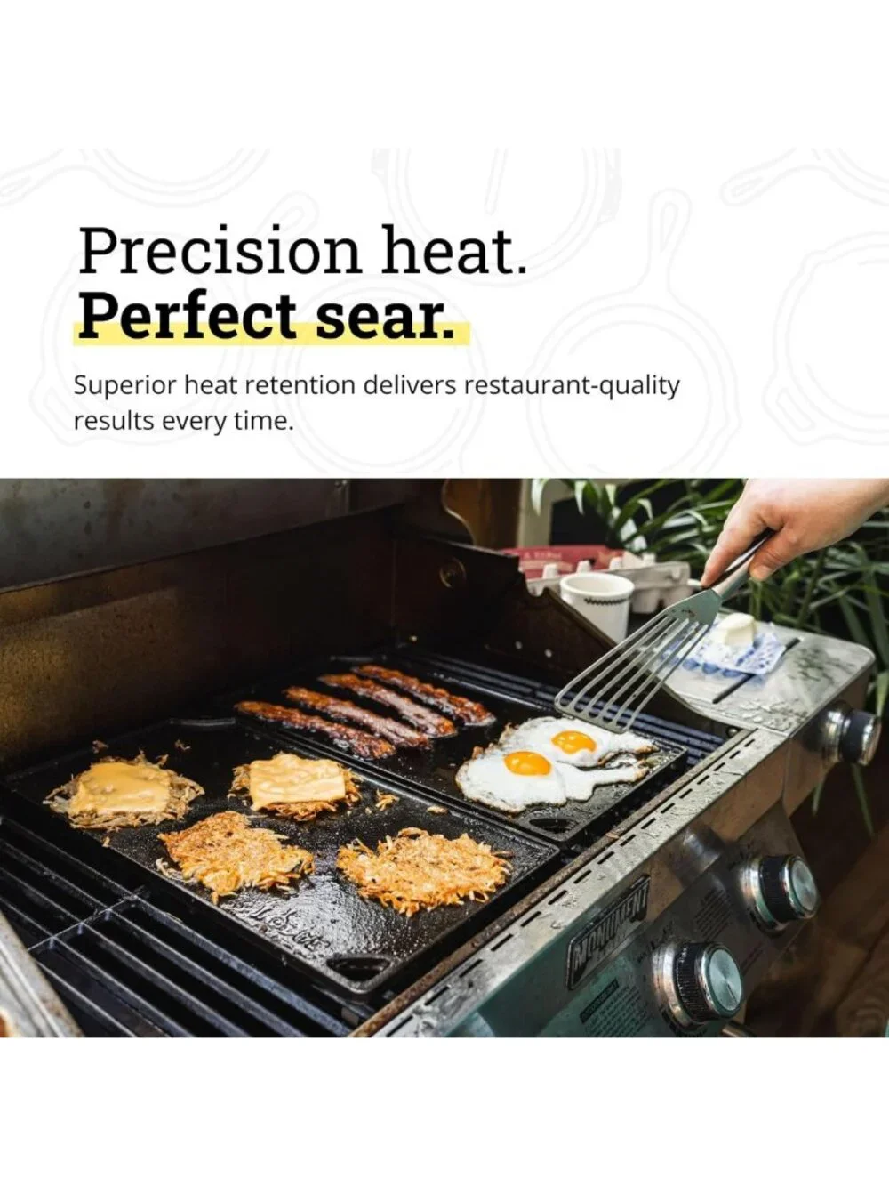 Reversible Cast Iron Grill/Griddle Pan - 16.75